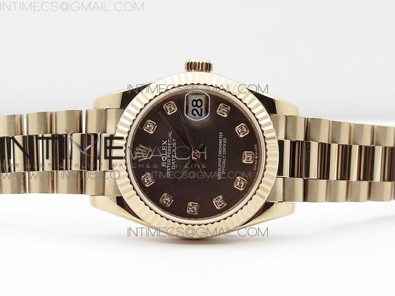 Datejust 31mm 278275 RG BP Best Edition MOP Gray Crystal Markers Dial on RG President Bracelet