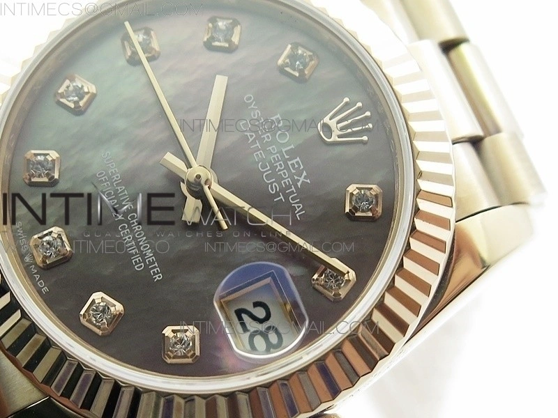 Datejust 31mm 278275 RG BP Best Edition MOP Gray Crystal Markers Dial on RG President Bracelet