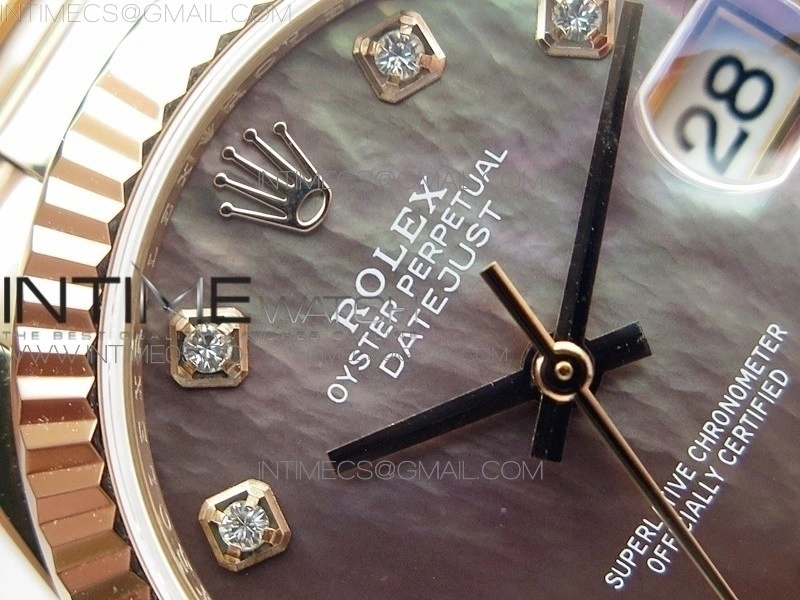 Datejust 31mm 278275 RG BP Best Edition MOP Gray Crystal Markers Dial on RG President Bracelet