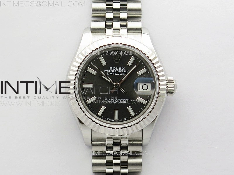 Datejust 28mm 279179 SS APSF Best Edition Gray Dial Sticks Markers on SS Jubilee Bracelet NH05