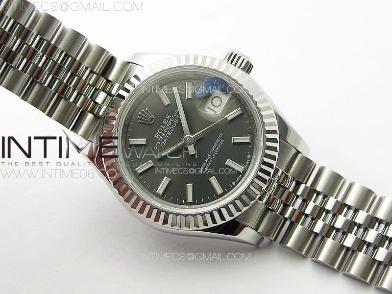 Datejust 28mm 279179 SS APSF Best Edition Gray Dial Sticks Markers on SS Jubilee Bracelet NH05