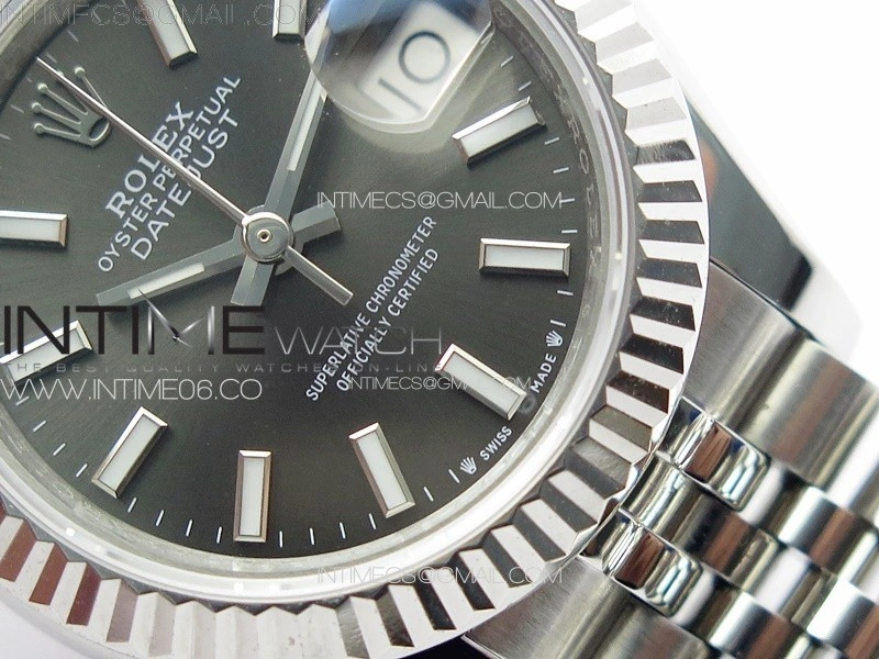 Datejust 28mm 279179 SS APSF Best Edition Gray Dial Sticks Markers on SS Jubilee Bracelet NH05