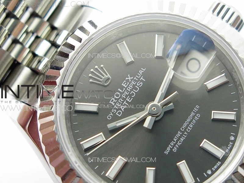 Datejust 28mm 279179 SS APSF Best Edition Gray Dial Sticks Markers on SS Jubilee Bracelet NH05