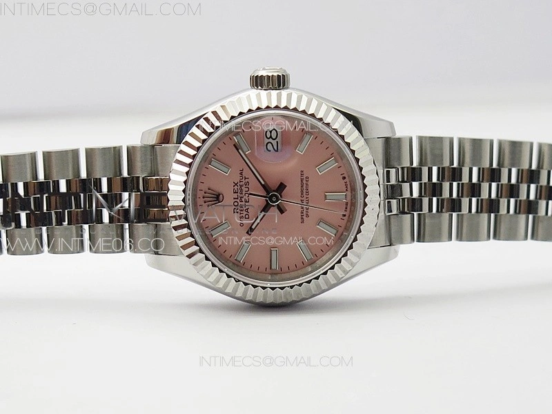 Datejust 28mm 279179 SS APSF Best Edition Pink Dial Sticks Markers on SS Jubilee Bracelet NH05