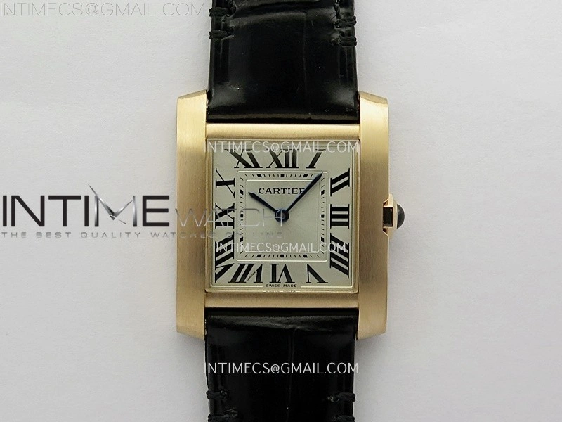 Tank Francaise Ladies 27mm RG 8848F 1:1 Best Edition Silver Dial on Black Leather Strap Ronda Quartz V2