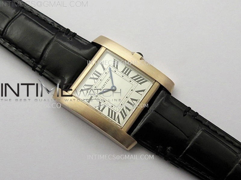 Tank Francaise Ladies 27mm RG 8848F 1:1 Best Edition Silver Dial on Black Leather Strap Ronda Quartz V2