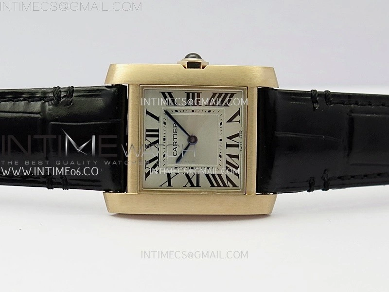 Tank Francaise Ladies 27mm RG 8848F 1:1 Best Edition Silver Dial on Black Leather Strap Ronda Quartz V2