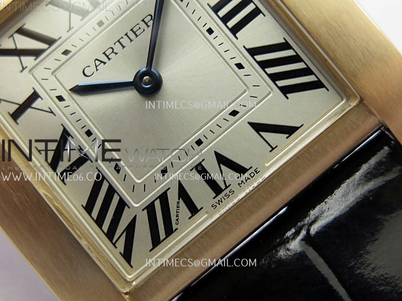 Tank Francaise Ladies 27mm RG 8848F 1:1 Best Edition Silver Dial on Black Leather Strap Ronda Quartz V2