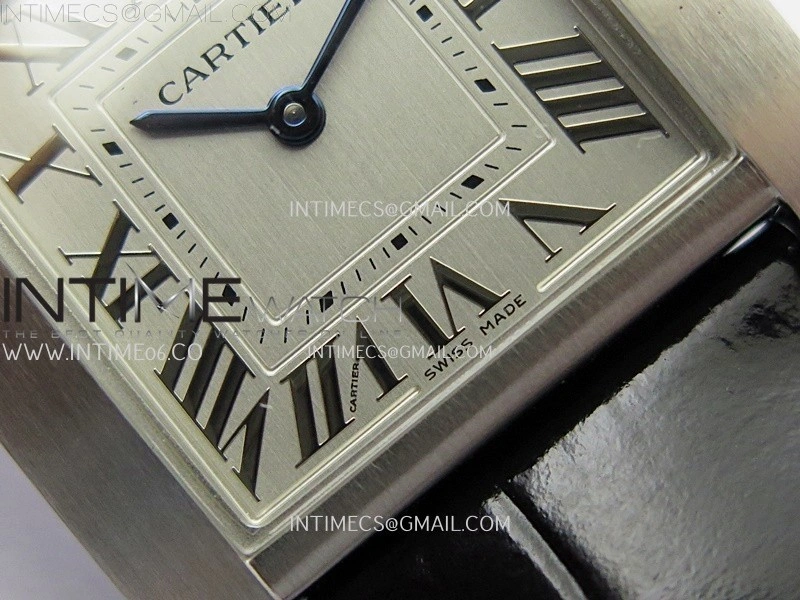 Tank Francaise Ladies 27mm SS 8848F 1:1 Best Edition Silver Dial on Black Leather Strap Ronda Quartz V2