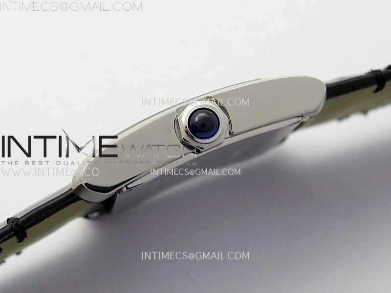 Tank Francaise Ladies 27mm SS 8848F 1:1 Best Edition Silver Dial on Black Leather Strap Ronda Quartz V2