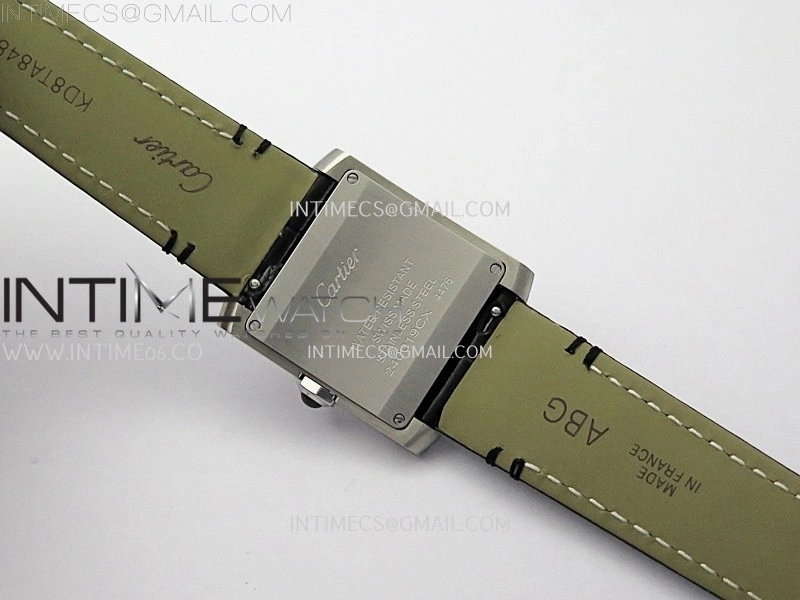 Tank Francaise Ladies 27mm SS 8848F 1:1 Best Edition Silver Dial on Black Leather Strap Ronda Quartz V2