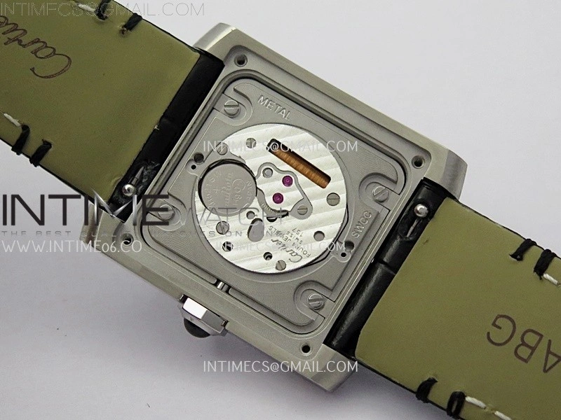 Tank Francaise Ladies 27mm SS 8848F 1:1 Best Edition Silver Dial on Black Leather Strap Ronda Quartz V2