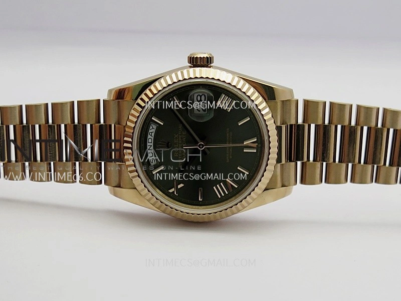 Day Date 128235 RG BP 1:1 Best Edition Green Dial Roman Marker On President Bracelet SA3255