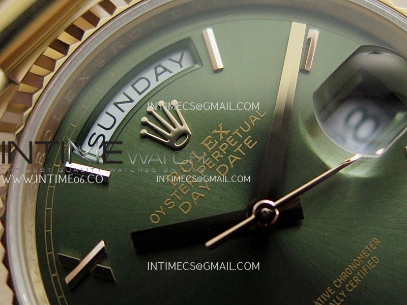 Day Date 128235 RG BP 1:1 Best Edition Green Dial Roman Marker On President Bracelet SA3255