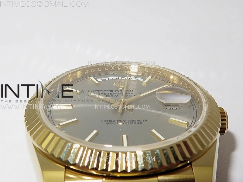 Day Date 228238 40mm YG Noob 1:1 Best Edition Silver Stick Dial On President Bracelet A2836