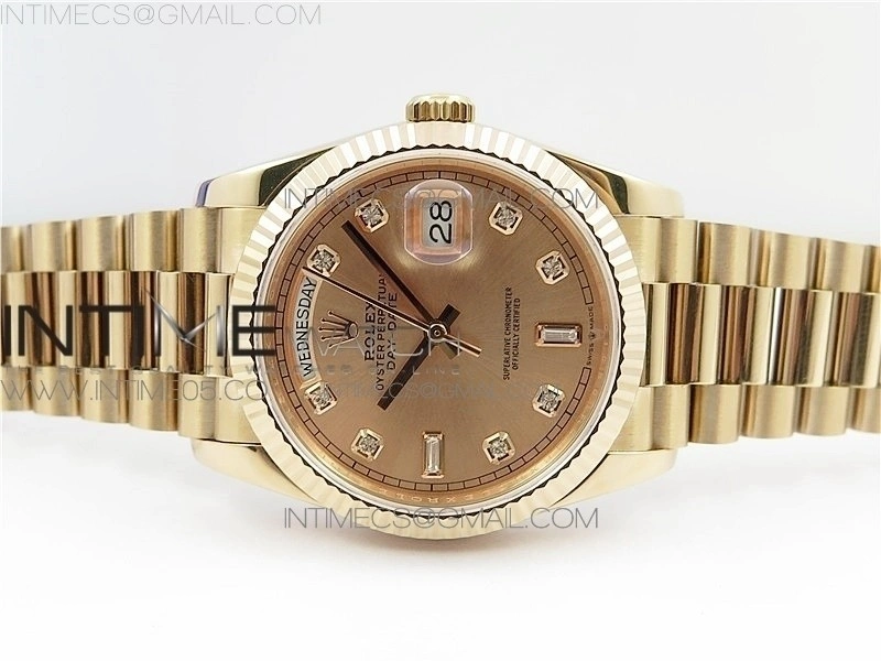 Day-Date 36 128239 RG BP Best Edition Pink Gold Crystal Markers Dial on RG President Bracelet