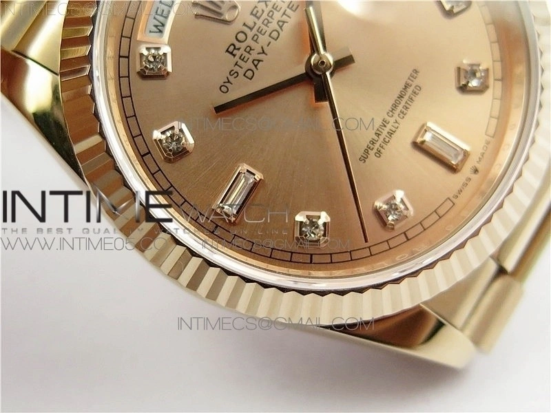 Day-Date 36 128239 RG BP Best Edition Pink Gold Crystal Markers Dial on RG President Bracelet