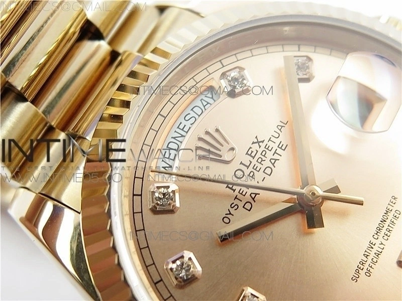 Day-Date 36 128239 RG BP Best Edition Pink Gold Crystal Markers Dial on RG President Bracelet