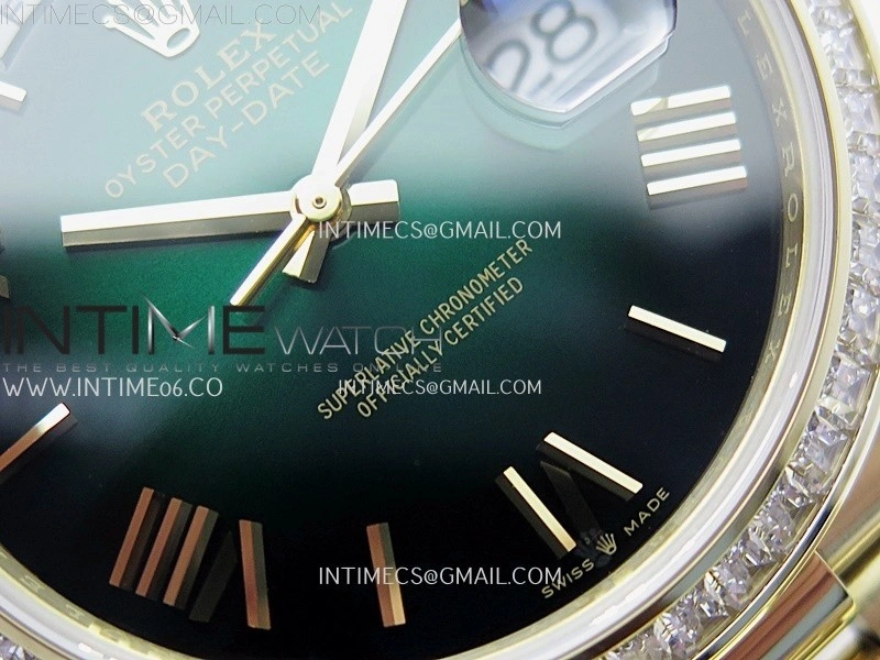Day Date 228348 40mm YG Noob 1:1 Best Edition Green Ombre Roman On President Bracelet A2836