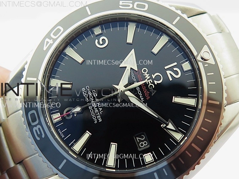 Planet Ocean 42MM Liquidmetal N1F 1:1 Best Edition Black Real Ceramic Dial On SS Bracelet A2892