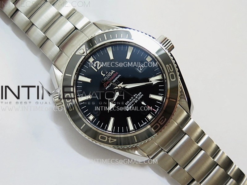 Planet Ocean 42MM Liquidmetal N1F 1:1 Best Edition Black Real Ceramic Dial On SS Bracelet A2892