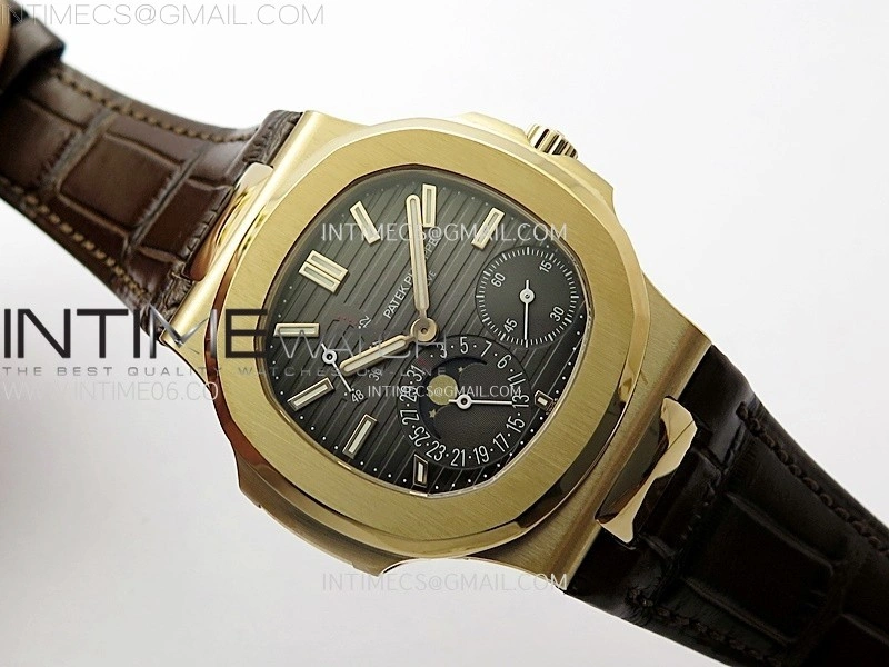 Nautilus 5712R-001 PPF 1:1 Best Edition Brown Dial on Brown Leather Strap A240 Super Clone V2