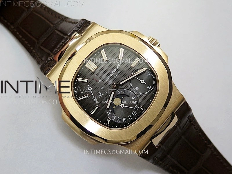Nautilus 5712R-001 PPF 1:1 Best Edition Brown Dial on Brown Leather Strap A240 Super Clone V2