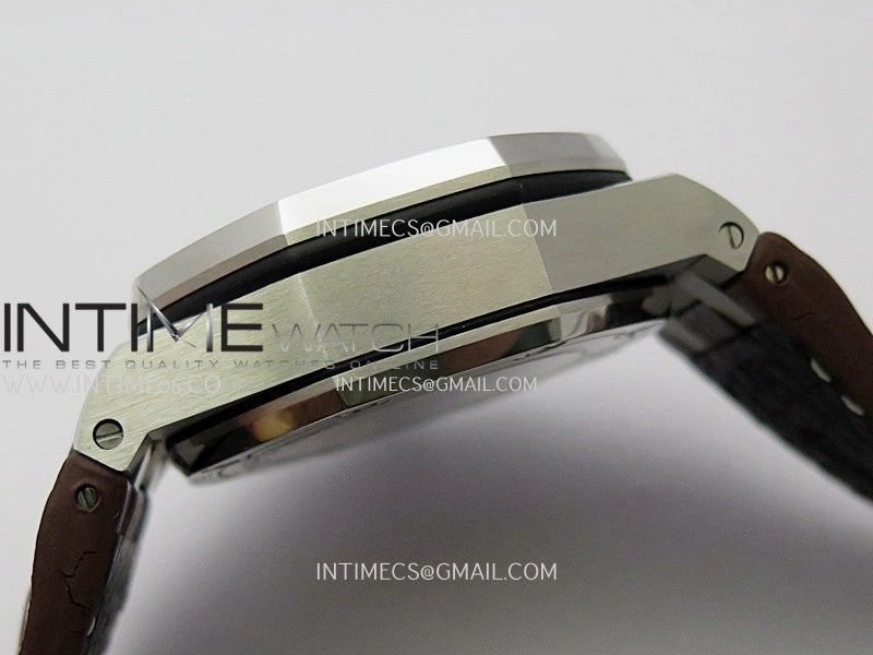 Royal Oak Offshore 42mm 2014 Safari SS TKF Best Edition Cream Dial On Brown Leather Strap Asian 3126