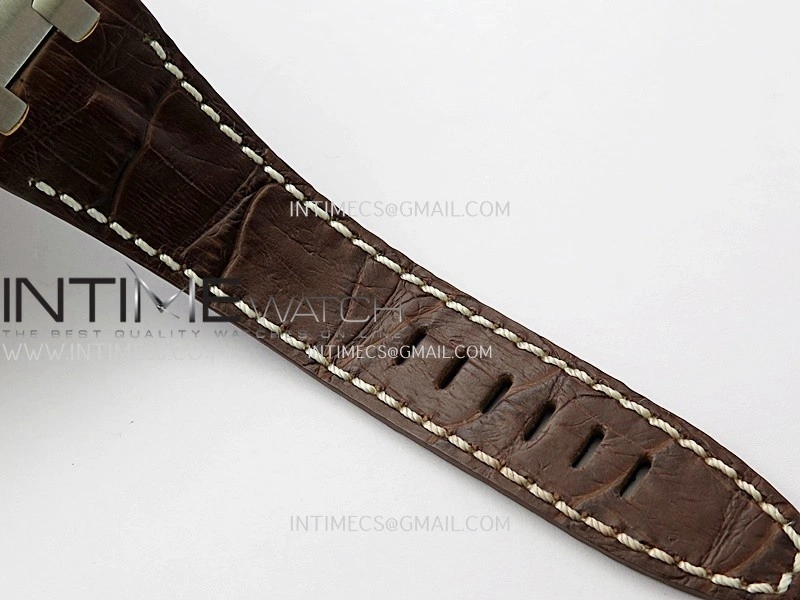 Royal Oak Offshore 42mm 2014 Safari SS TKF Best Edition Cream Dial On Brown Leather Strap Asian 3126