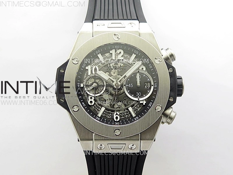 Hublot Big Bang Unico 42mm Titanium BBF 1:1 Best Edition Black Skeleton Dial on Black Rubber Strap A1280