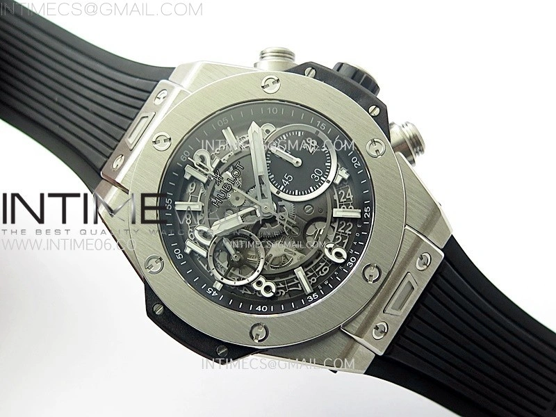 Hublot Big Bang Unico 42mm Titanium BBF 1:1 Best Edition Black Skeleton Dial on Black Rubber Strap A1280