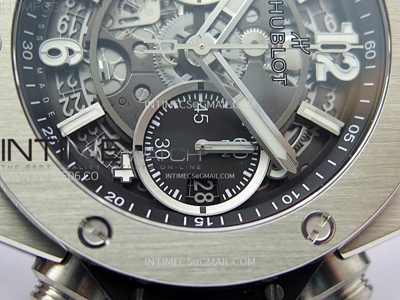 Hublot Big Bang Unico 42mm Titanium BBF 1:1 Best Edition Black Skeleton Dial on Black Rubber Strap A1280