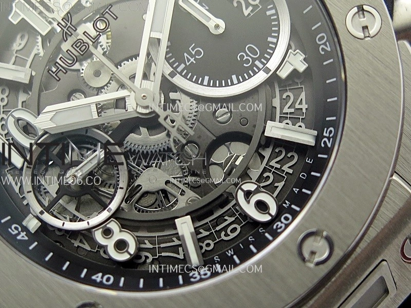 Hublot Big Bang Unico 42mm Titanium BBF 1:1 Best Edition Black Skeleton Dial on Black Rubber Strap A1280