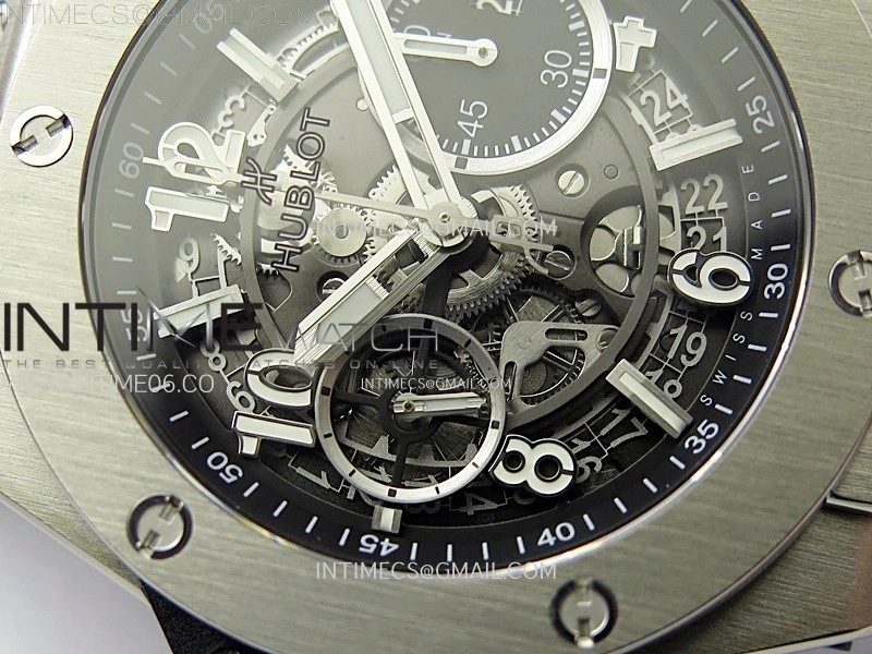 Hublot Big Bang Unico 42mm Titanium BBF 1:1 Best Edition Black Skeleton Dial on Black Rubber Strap A1280