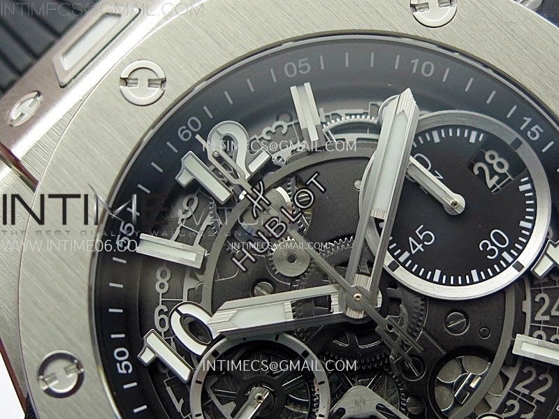 Hublot Big Bang Unico 42mm Titanium BBF 1:1 Best Edition Black Skeleton Dial on Black Rubber Strap A1280