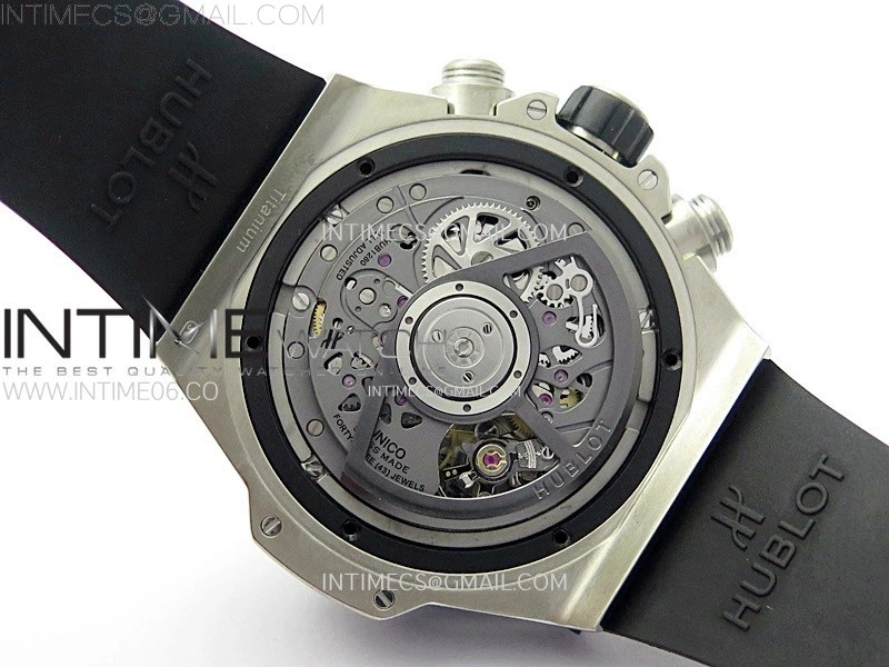 Hublot Big Bang Unico 42mm Titanium BBF 1:1 Best Edition Black Skeleton Dial on Black Rubber Strap A1280