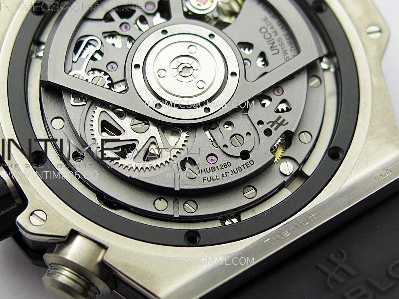 Hublot Big Bang Unico 42mm Titanium BBF 1:1 Best Edition Black Skeleton Dial on Black Rubber Strap A1280