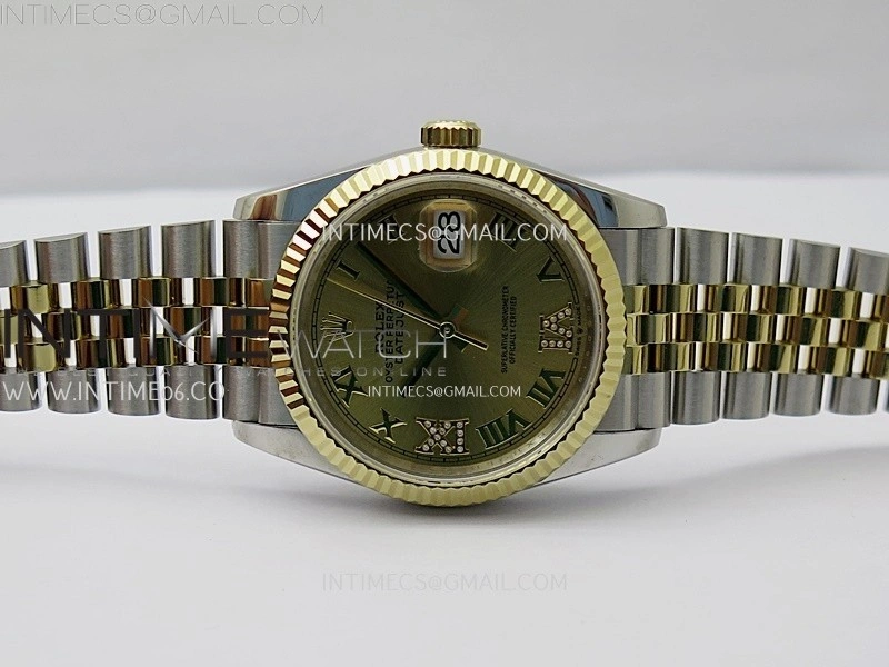 DateJust 126233 904L SS YG JDF 1:1 Best Edition Gold Dial Roman Markers on Jubilee SS YG Bracelet