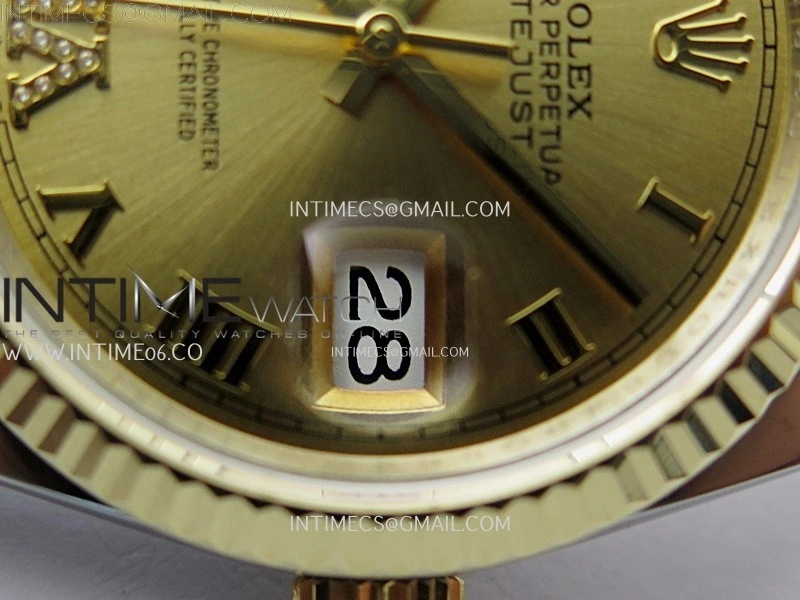 DateJust 126233 904L SS YG JDF 1:1 Best Edition Gold Dial Roman Markers on Jubilee SS YG Bracelet