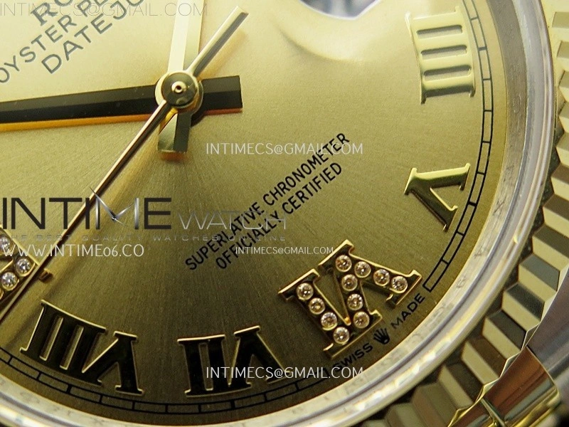 DateJust 126233 904L SS YG JDF 1:1 Best Edition Gold Dial Roman Markers on Jubilee SS YG Bracelet