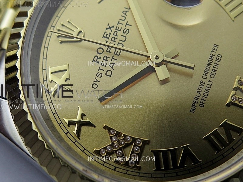 DateJust 126233 904L SS YG JDF 1:1 Best Edition Gold Dial Roman Markers on Jubilee SS YG Bracelet