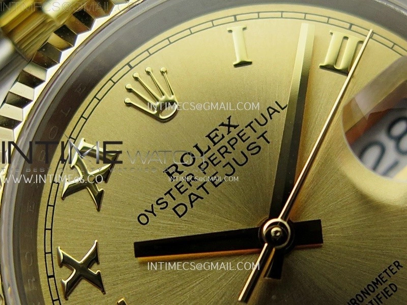 DateJust 126233 904L SS YG JDF 1:1 Best Edition Gold Dial Roman Markers on Jubilee SS YG Bracelet