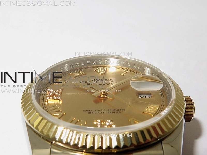 DateJust 126233 904L SS YG JDF 1:1 Best Edition Gold Dial Roman Markers on Jubilee SS YG Bracelet