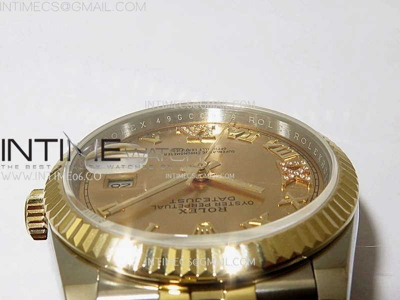 DateJust 126233 904L SS YG JDF 1:1 Best Edition Gold Dial Roman Markers on Jubilee SS YG Bracelet