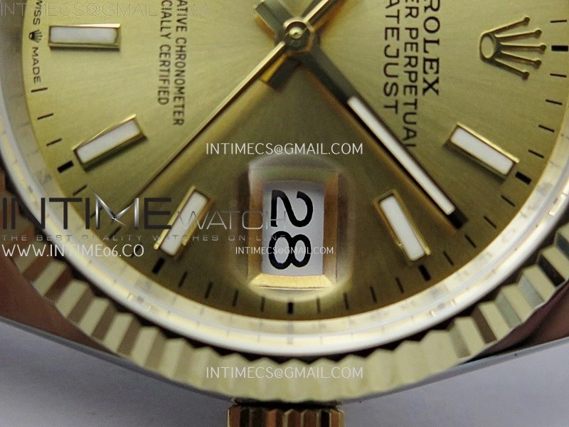 DateJust 126233 904L SS YG JDF 1:1 Best Edition Gold Dial Stick Markers on Jubilee SS YG Bracelet