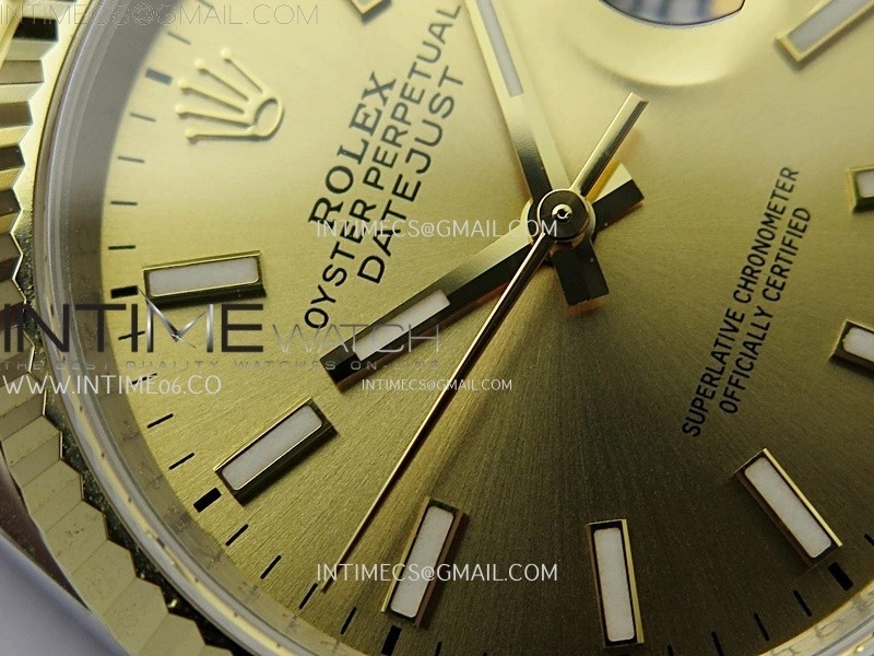 DateJust 126233 904L SS YG JDF 1:1 Best Edition Gold Dial Stick Markers on Jubilee SS YG Bracelet