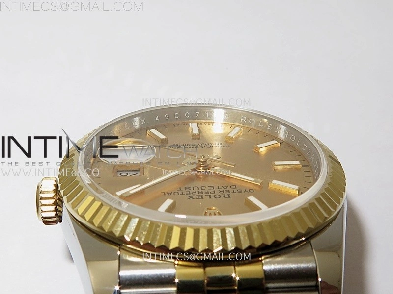DateJust 126233 904L SS YG JDF 1:1 Best Edition Gold Dial Stick Markers on Jubilee SS YG Bracelet