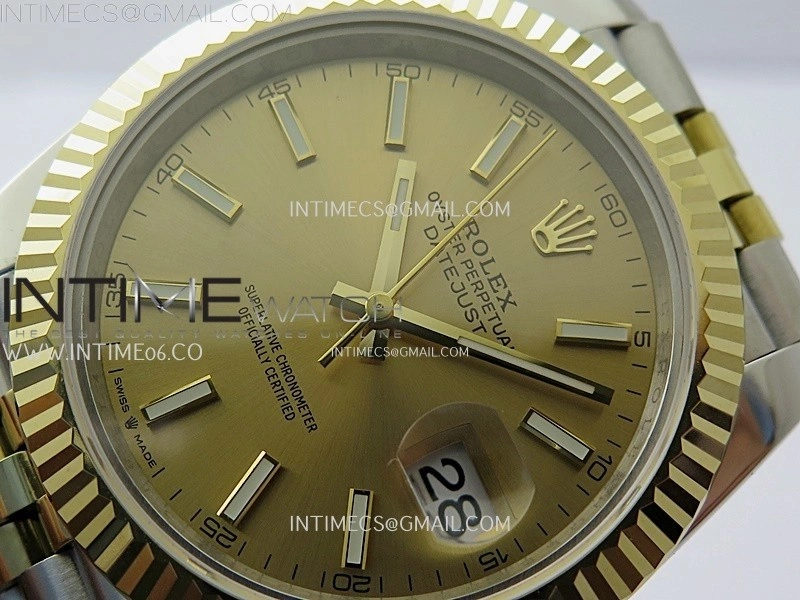 DateJust 126333 904L SS YG JDF 1:1 Best Edition Gold Dial Stick Markers on Jubilee SS YG Bracelet