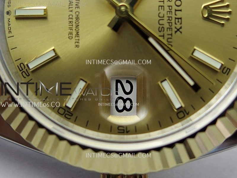 DateJust 126333 904L SS YG JDF 1:1 Best Edition Gold Dial Stick Markers on Jubilee SS YG Bracelet