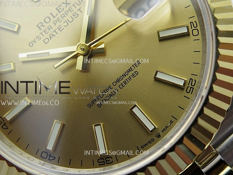 DateJust 126333 904L SS YG JDF 1:1 Best Edition Gold Dial Stick Markers on Jubilee SS YG Bracelet